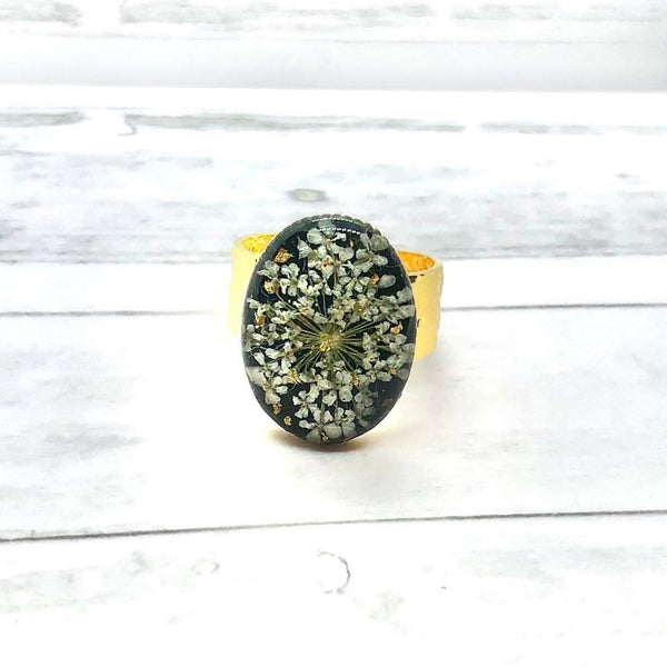 Bague Ajustable en Laiton 'Dentelle Nocturne'